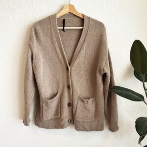Jenni Kayne Womens 100% Cashmere Cardigan XS Relaxed Preppy Quiet Luxury Pockets